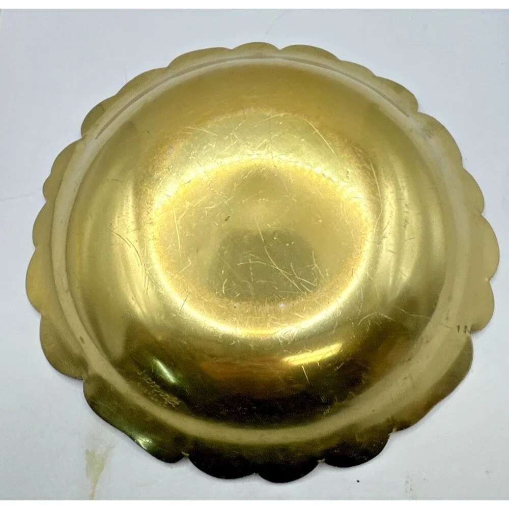 MCM Neocraft Everlast Metal Gold Anodized Aluminum Bowl Trinket Dish 10.25 in